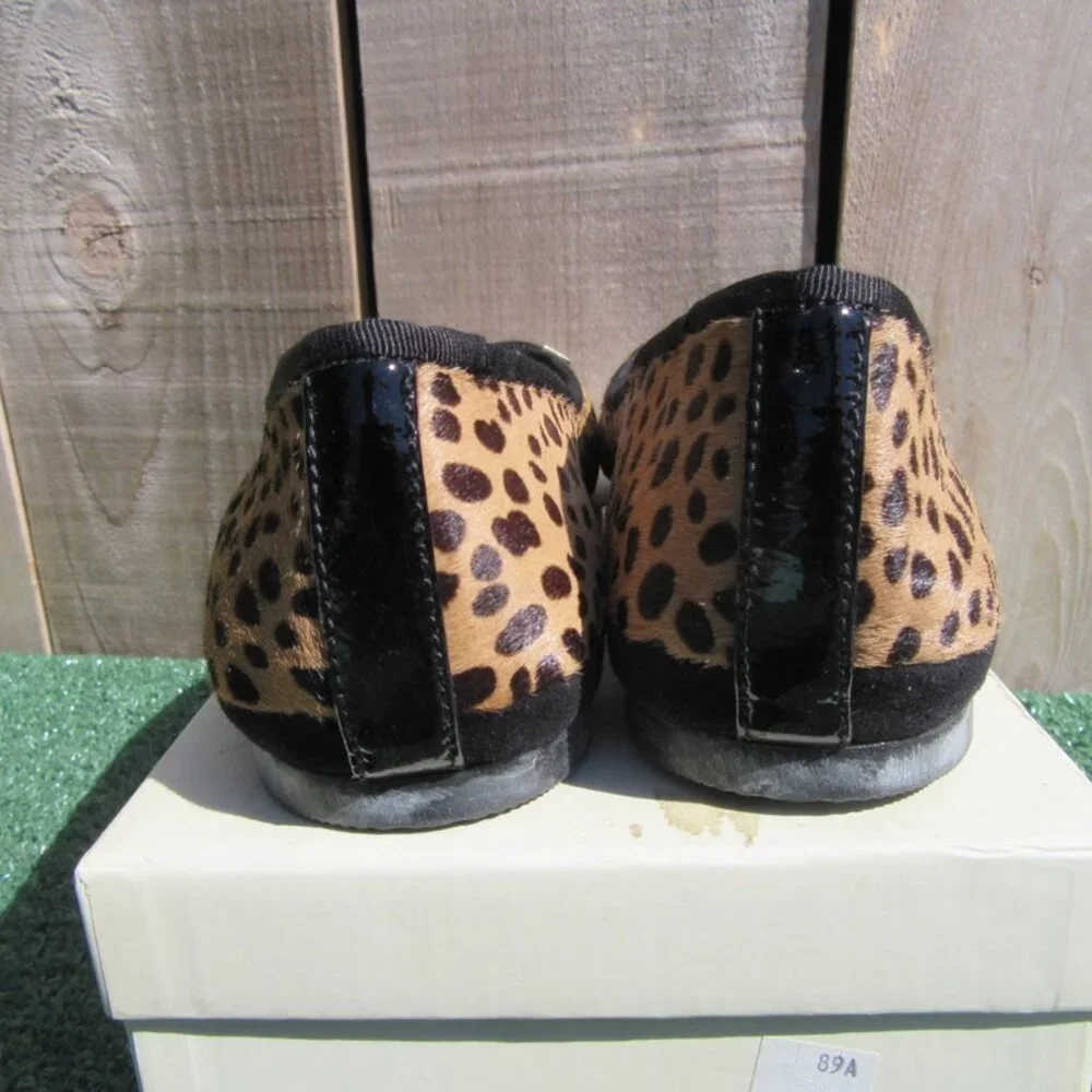 Coach Poppy Kudos Cheetah Black Ballet Flats Slip On Shoes Size 10 M A2746 - Picture 6 of 10